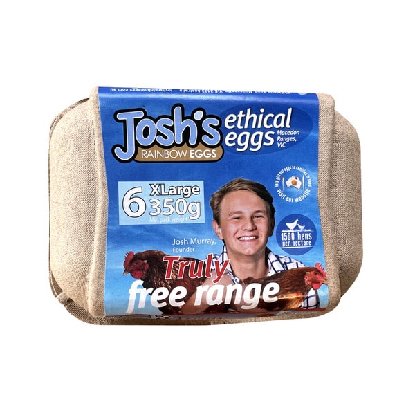 Josh's Rainbow Free Range Eggs Regular 6 Pack | 350g