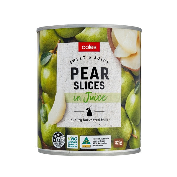 Coles Australian Pear Slices In Juice | 825g