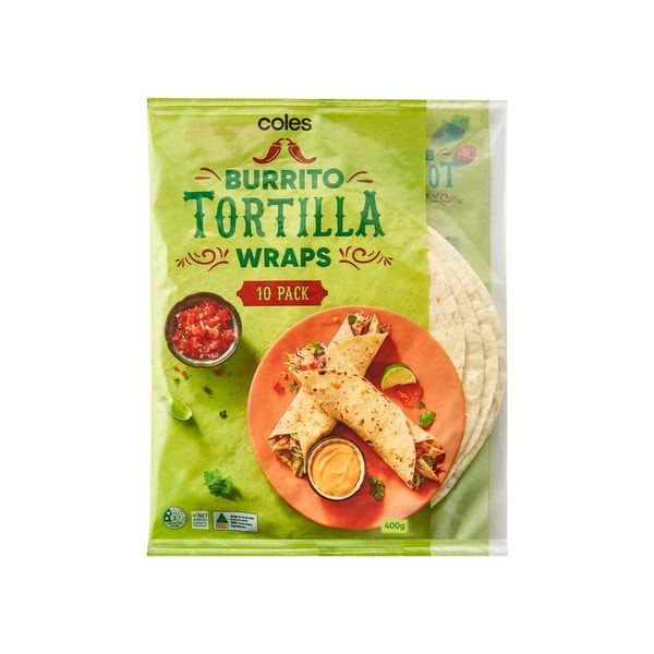 Coles Burrito Tortilla Wraps 10 pack | 400g