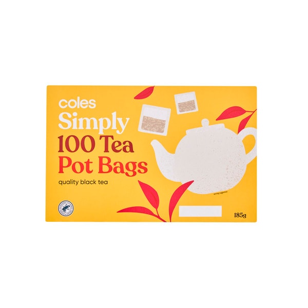 Coles Pot Tea Bags 100 Pack | 185g