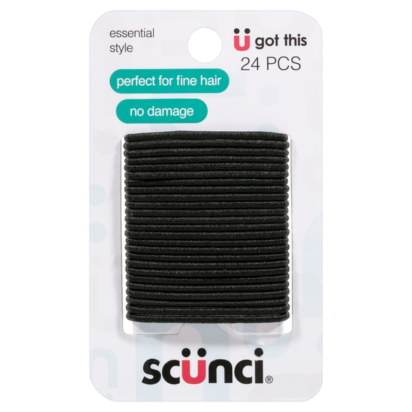 Scunci No Damage Skinny Elastics | 24 pack