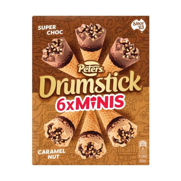 Peters Drumstick Super Choc & Caramel Nut Mixed Minis 6 Pack | 480mL