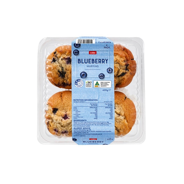 Coles Blueberry Muffins | 4 pack