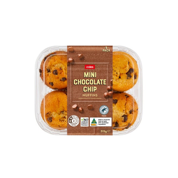 Coles Mini Chocolate Chip Muffins | 9 Pack