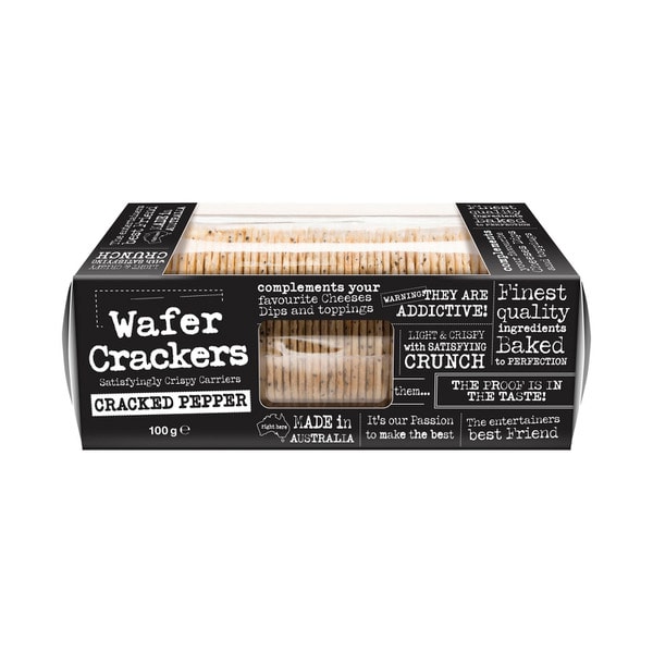 Fine Foods Cracked Pepper Wafer Crackers | 100g