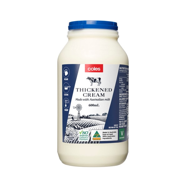 Coles Thickened Cream | 600mL
