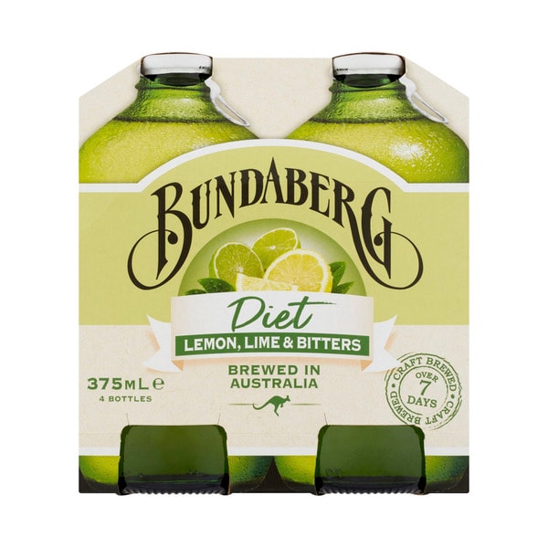 Bundaberg Brewed Drink Lemon Lime Bitter Diet 4x375mL | 4 pack