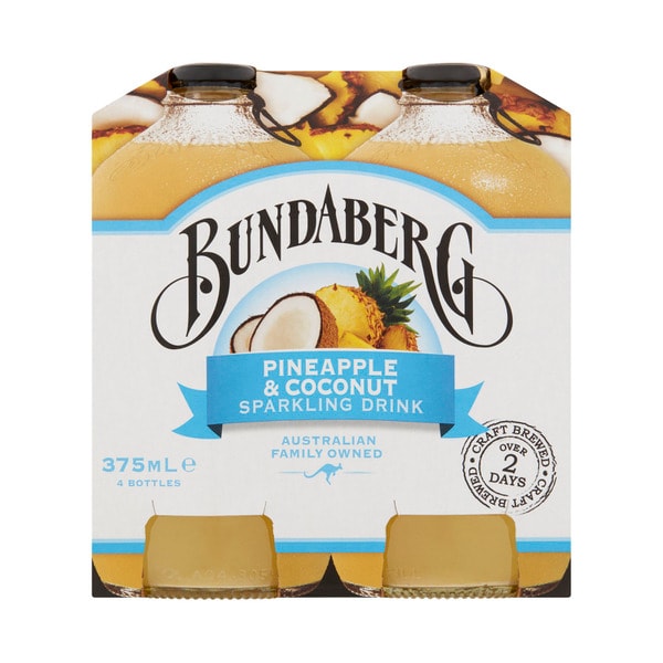Bundaberg Brewed Drink Pineapple & Coconut 4x375mL | 4 pack