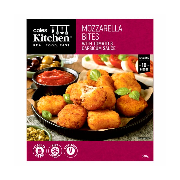 Coles Mozzarella Bites & Sauce 10 Pack | 330g