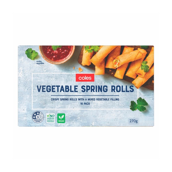 Coles Vegetable Spring Rolls 16 Pack | 270g
