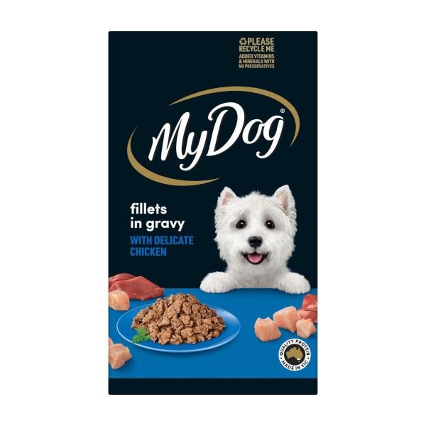 My Dog Adult Wet Dog Food Fillets In Gravy With Delicate Chicken 6x100G Trays | 6 pack