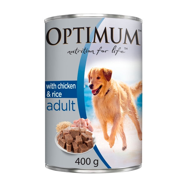 Optimum Adult With Chicken & Rice Wet Dog Food Can | 400g