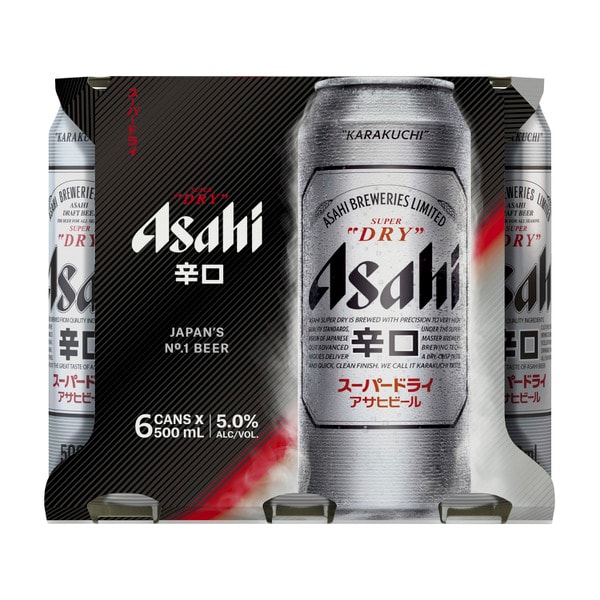 Asahi Super Dry Cans 500mL | 6 Pack