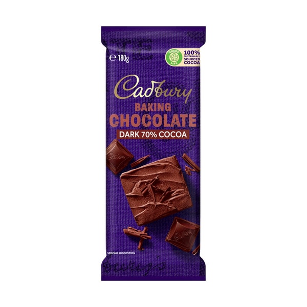 Cadbury Baking 70% Cocoa Dark Chocolate Block  | 180g