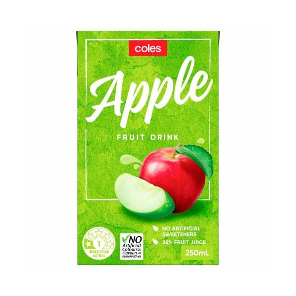 Coles Apple Fruit Drink 250mL | 6 Pack