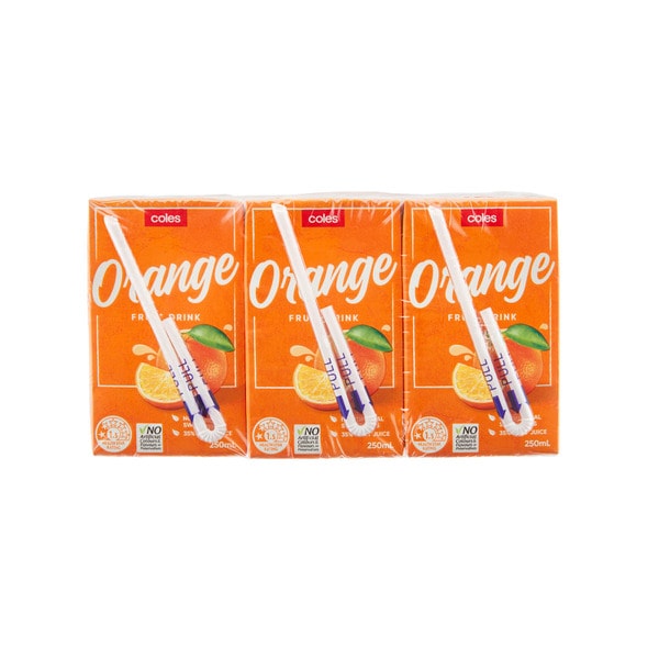 Coles Orange Fruit Drink Multipack 250mL | 6 pack