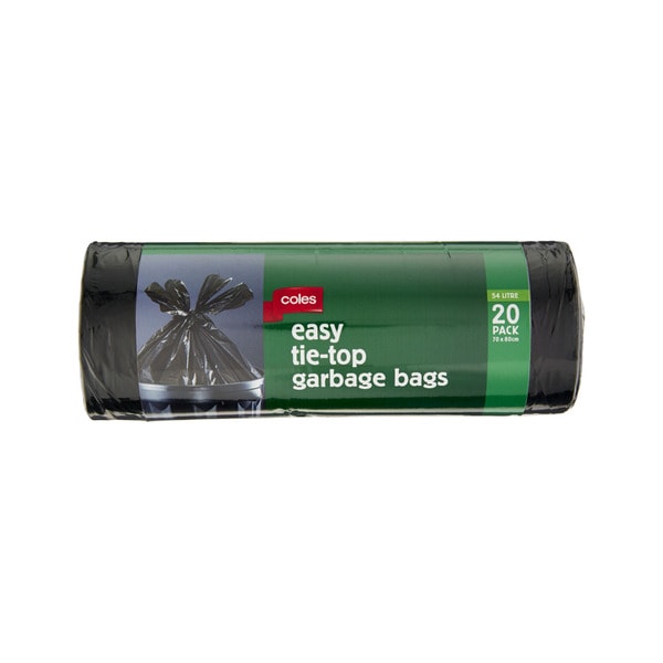 Coles Easy Tie Top Garbage Bags | 20 pack