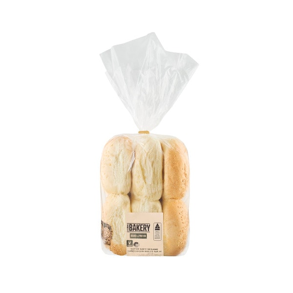 Coles Bakery Sesame Hamburger Rolls | 6 pack