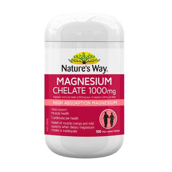 Nature's Way Magnesium Chelate 1000mg Tablets | 100 pack