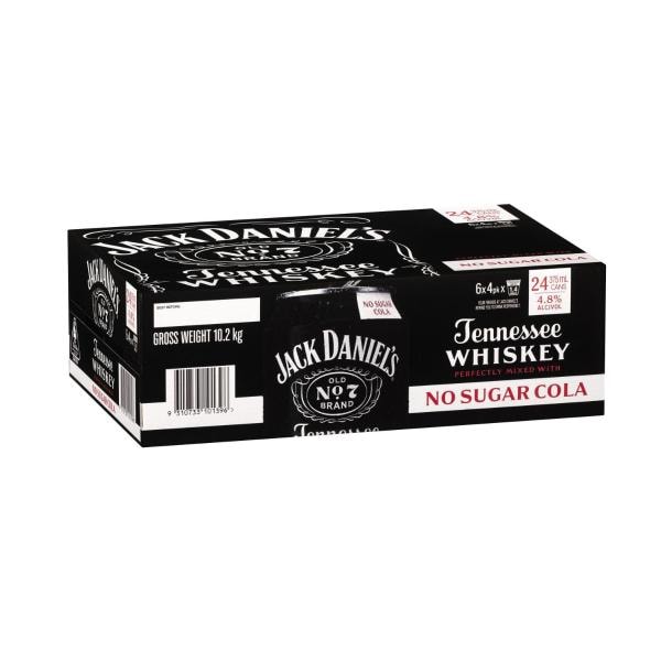 Jack Daniels & No Sugar Cola Can 375mL | 24 Pack