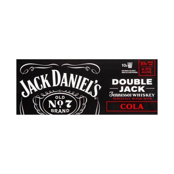 Jack Daniels Double Jack & Cola Can 375mL | 10 pack