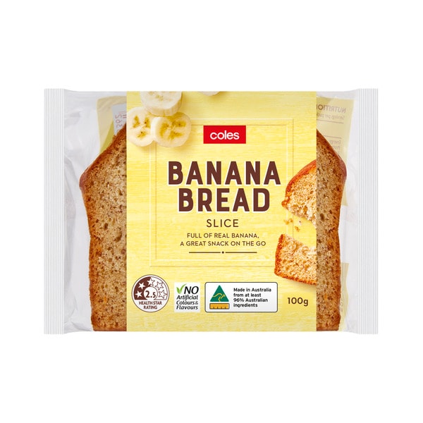 Coles Bakery Banana Bread Slice | 100g