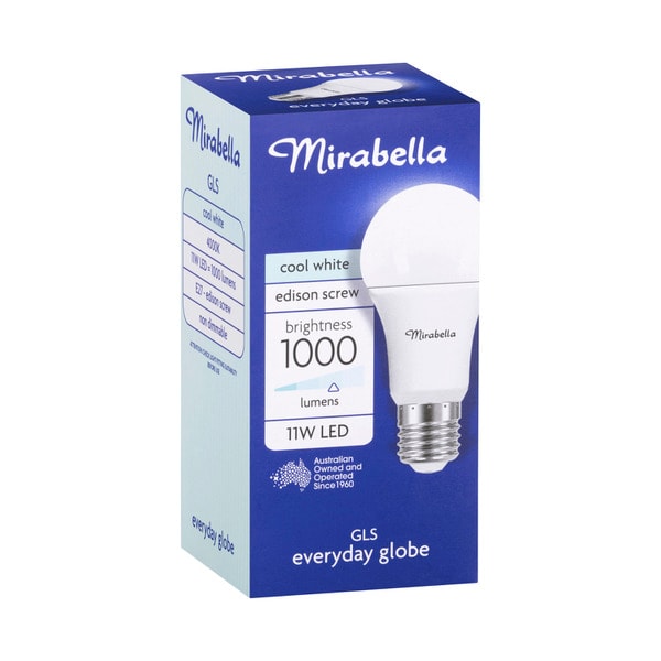 Mirabella LED Globe GLS Edison Screw 11 watt Cool White | 1 each