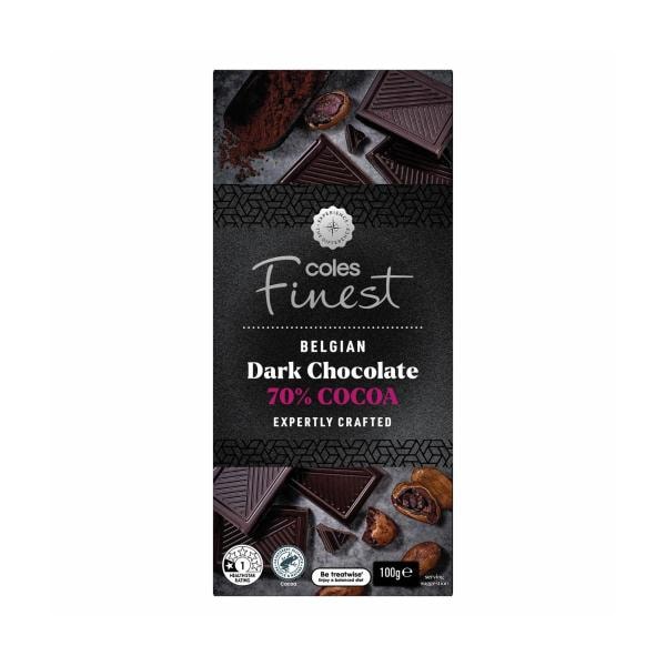 Coles Finest Belgian Dark Chocolate Block 70% | 100g