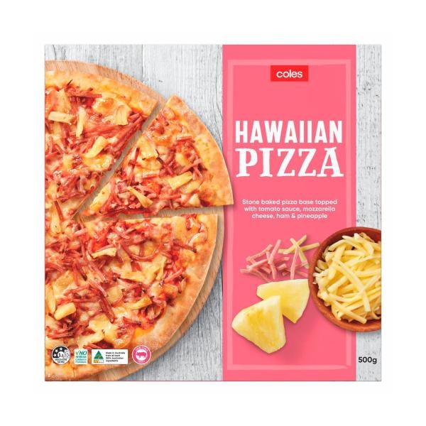 Coles Frozen Hawaiian Pizza | 500g