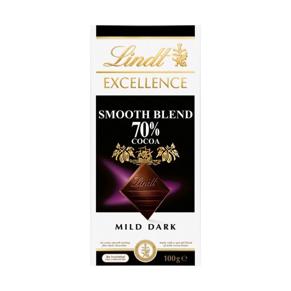 Lindt Excellence 70% Smooth Dark Chocolate Block | 100g
