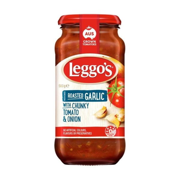 Leggo's Roasted Garlic with Chunky Tomato & Onion Pasta Sauce | 500g