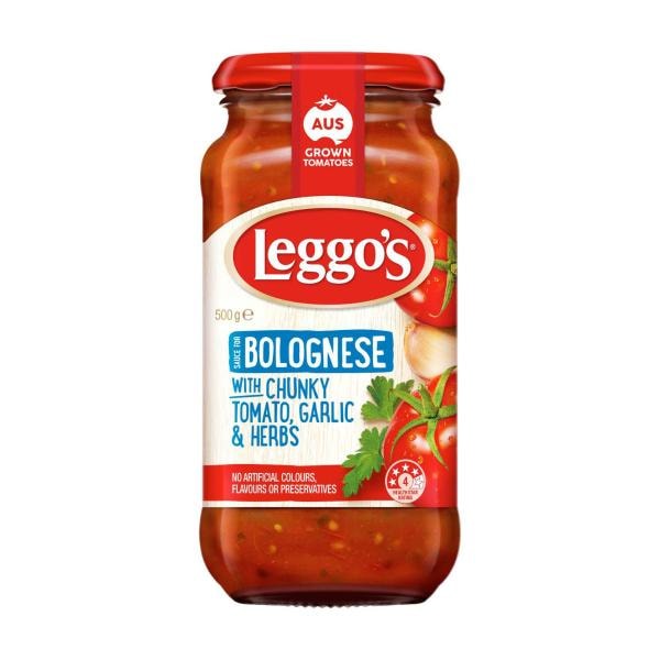 Leggo's Bolognese with Chunky Tomato Garlic & Herbs Pasta Sauce | 500g