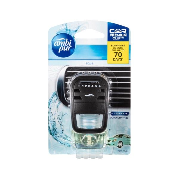 Ambi Pur Premium Clip Aqua Car Air Freshener | 7.5mL