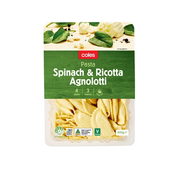 Coles Ricotta Spinach Agnolotti Pasta | 600g