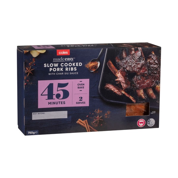 Coles Made Easy Slow Cooked Pork Ribs With Char Siu Sauce | 750g