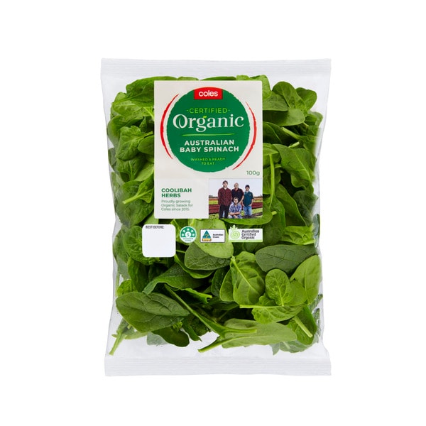 Coles Organic Baby Spinach | 100g