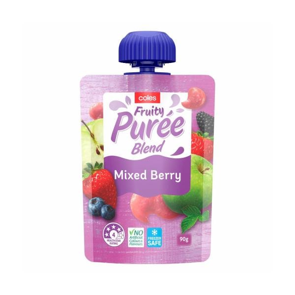 Coles Fruit Puree Mixed Berry | 90g