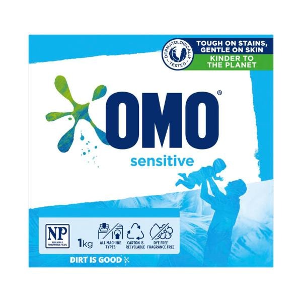 OMO Laundry Powder Sensitive Front & Top | 1kg