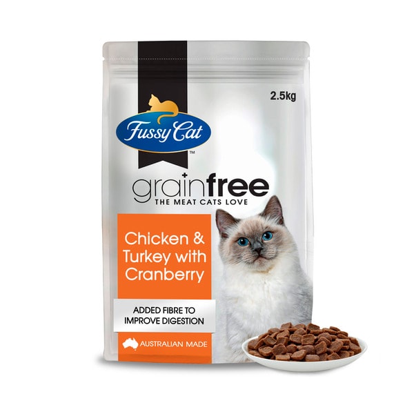 Fussy Cat Grain Free Adult Dry Cat Food Chicken & Turkey With Cranberry | 2.5 Kg