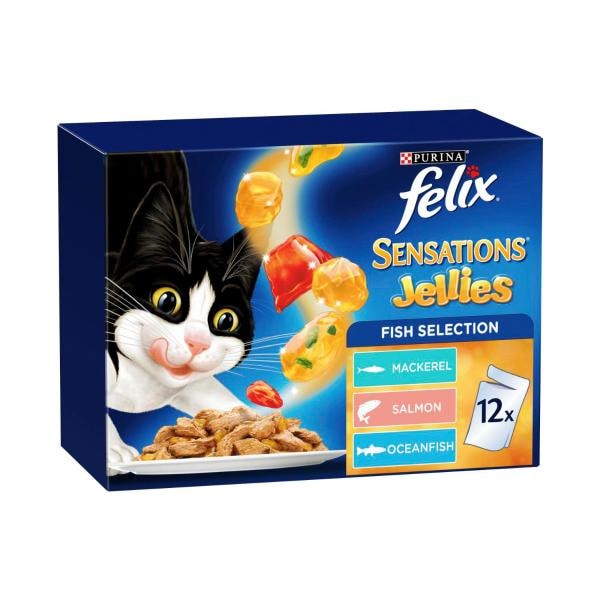 Felix Sensations Jellies Fishy Selection Cat Food | 12 pack