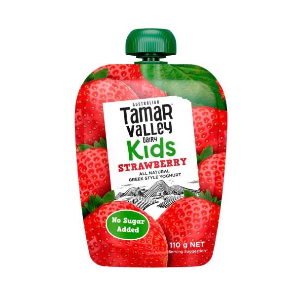 Tamar Valley Kids Greek Strawberry Yoghurt Pouch | 110g