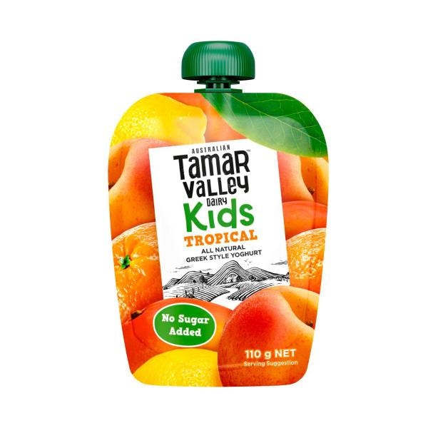 Tamar Valley Kids Natural Greek Tropical Yoghurt Pouch | 110g