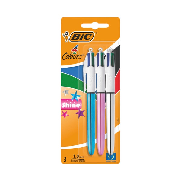 Bic 4 Colours Pen Shine | 3 pack
