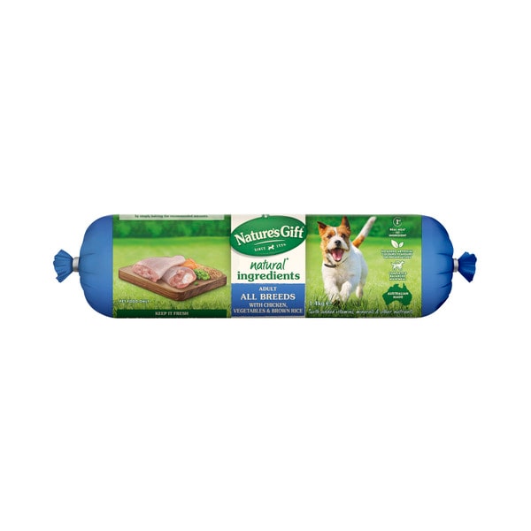 Nature's Gift Adult Chilled Fresh Dog Food Deli Roll Chicken Brown Rice & Vegetables | 1.4kg