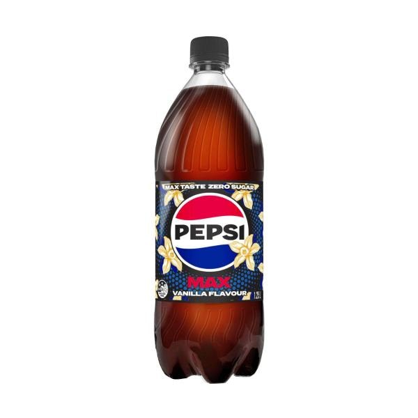 Pepsi Max No Sugar Cola Vanilla Soft Drink Bottle | 1.25L