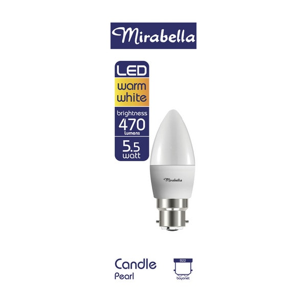 Mirabella Globe Led Candle 5.5 watt Pearl | 1 each