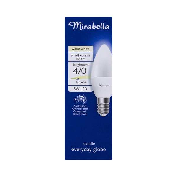 Mirabella Globe LED Candle 5.5w Small Edison Screw Pearl | 1 each