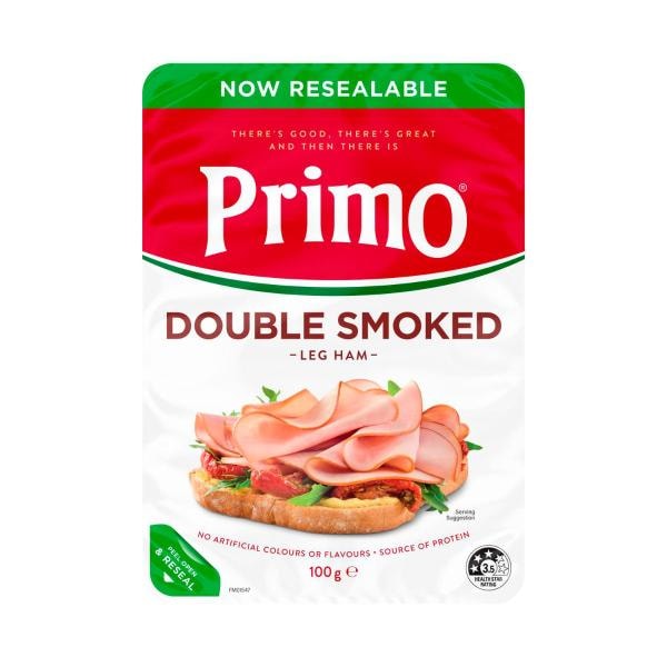 Primo Gluten Free Thinly Sliced Double Smoked Leg Ham | 100g
