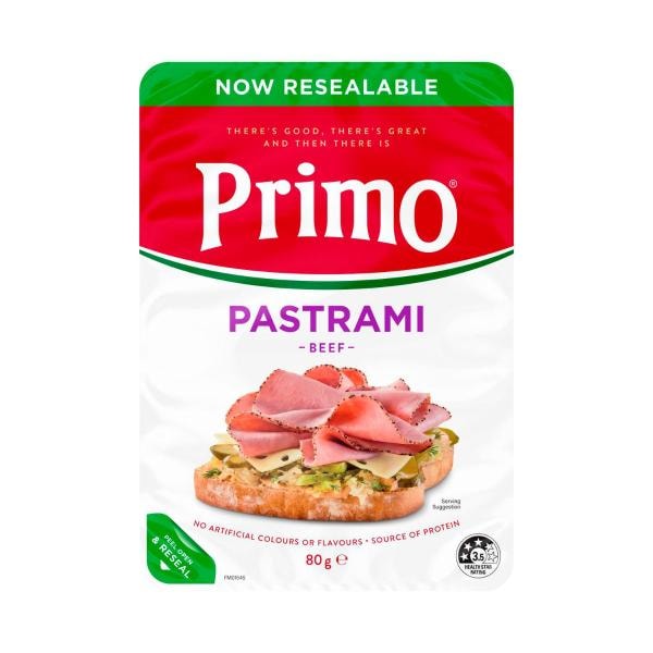 Primo Gluten Free Thinly Sliced Pastrami Beef | 80g