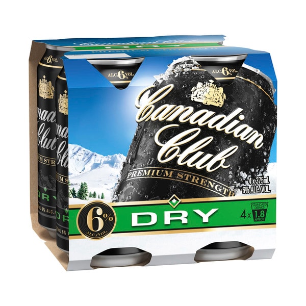 Canadian Club Premium and Dry Can 375mL | 24 Pack